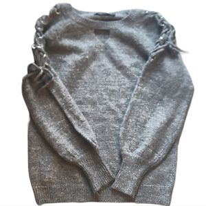 Doe & Rae Sweater with Lace-Up Shoulder Detailing